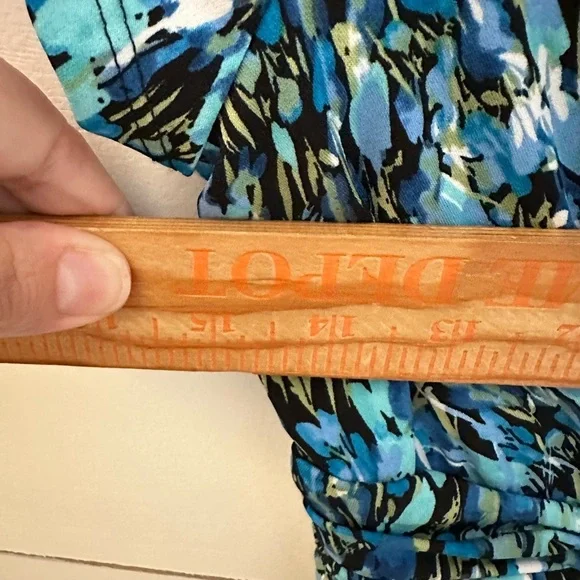 STUDIO 1 8 colorful blue speckled Y2K 90's midi stretch woman poly spandex dress - Picture 9 of 12